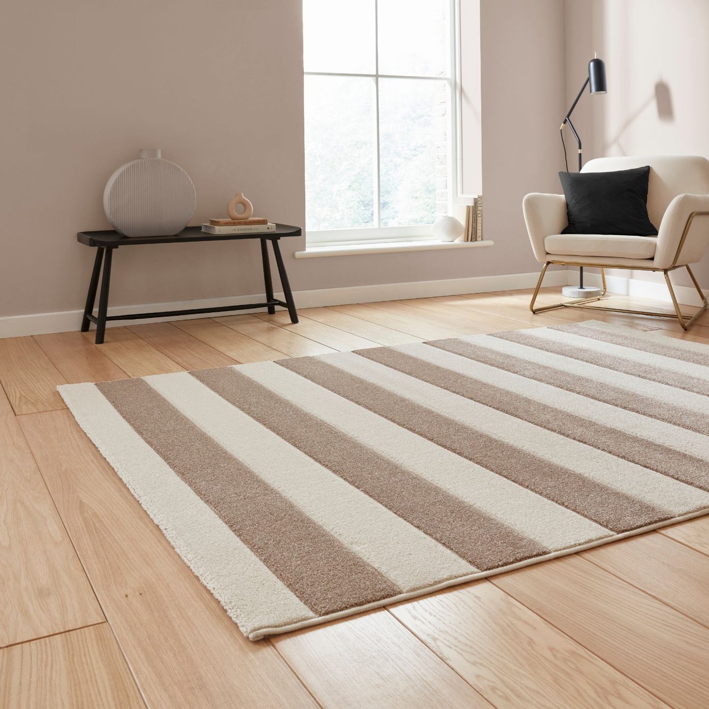 Catherine Lansfield Cove Stripe Natural Rug