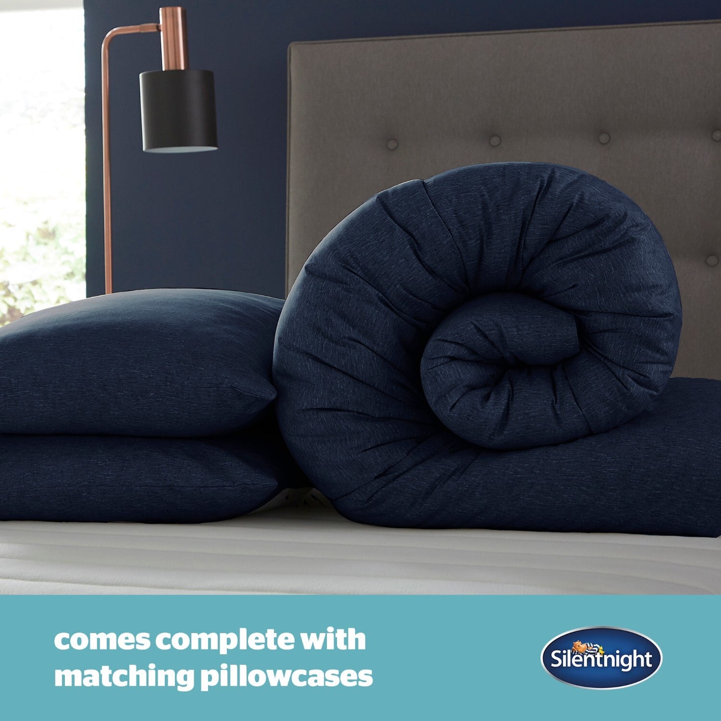 Silentnight Navy Coverless 10.5 Tog Duvet And Pillowcase