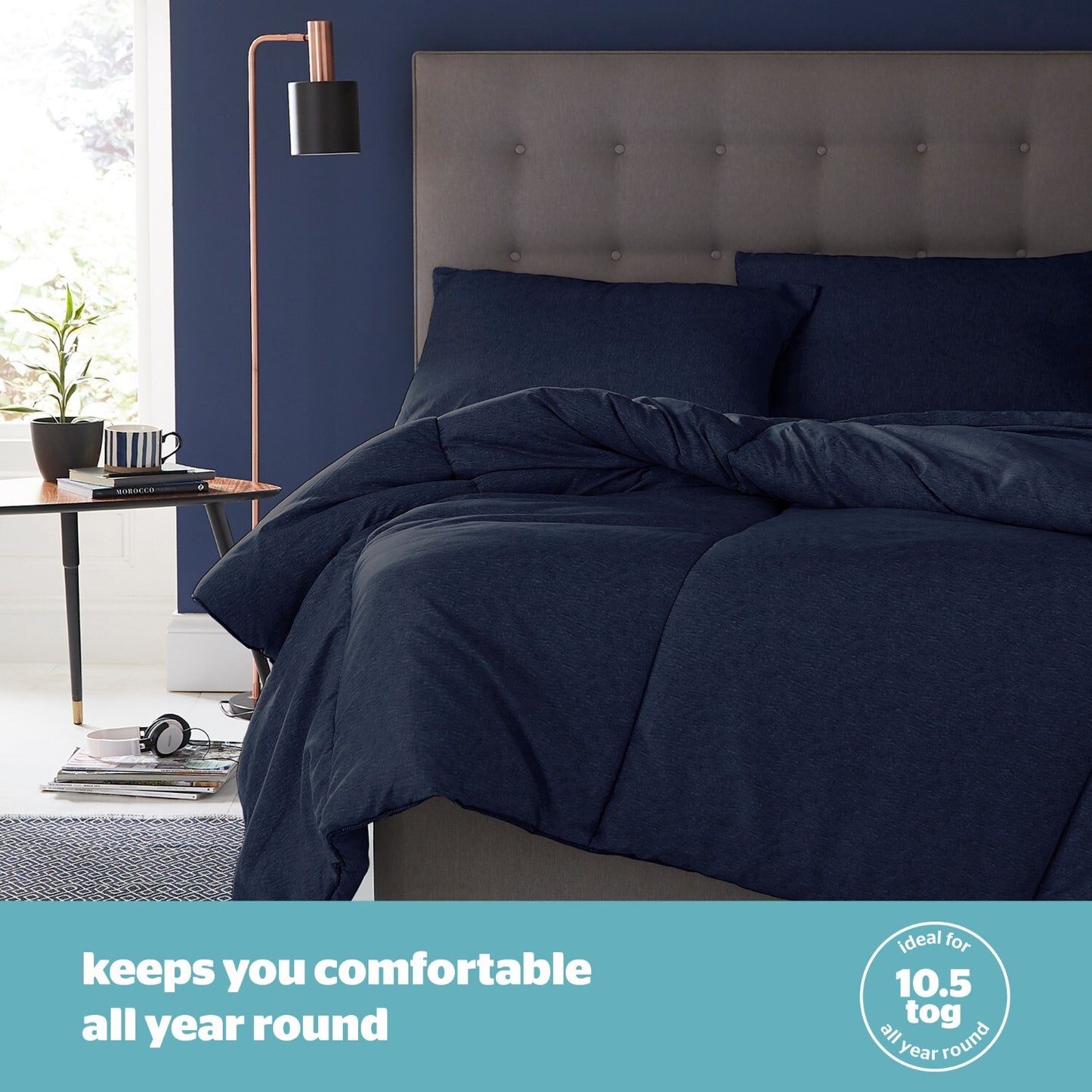 Silentnight Navy Coverless 10.5 Tog Duvet And Pillowcase