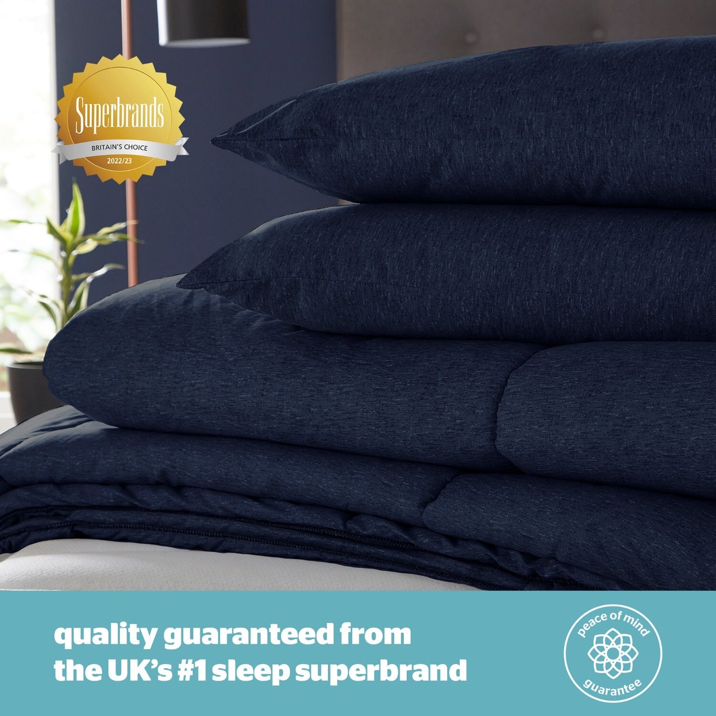 Silentnight Navy Coverless 10.5 Tog Duvet And Pillowcase
