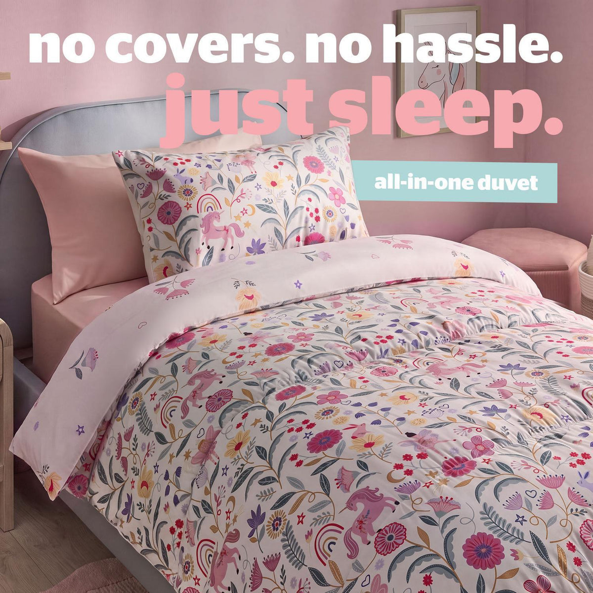 Silentnight Healthy Growth Unicorn Print 10.5 Tog Coverless Duvet