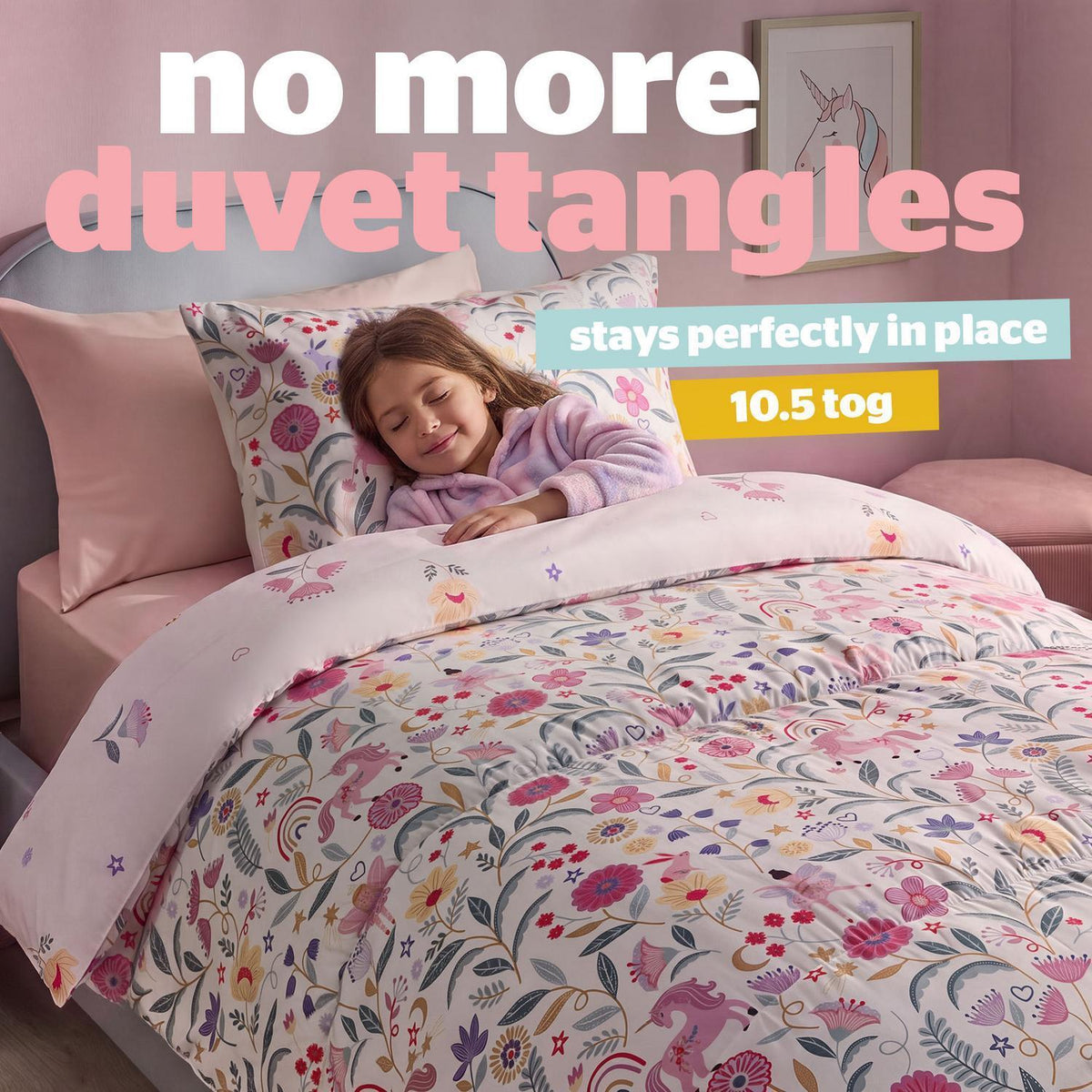 Silentnight Healthy Growth Unicorn Print 10.5 Tog Coverless Duvet