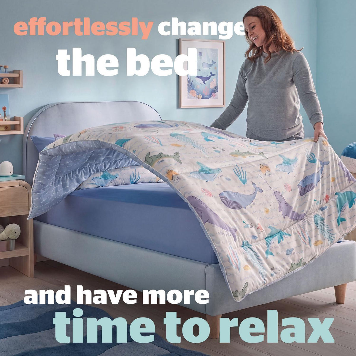 Silentnight Healthy Growth Under The Sea Print 10.5 Tog Coverless Duvet