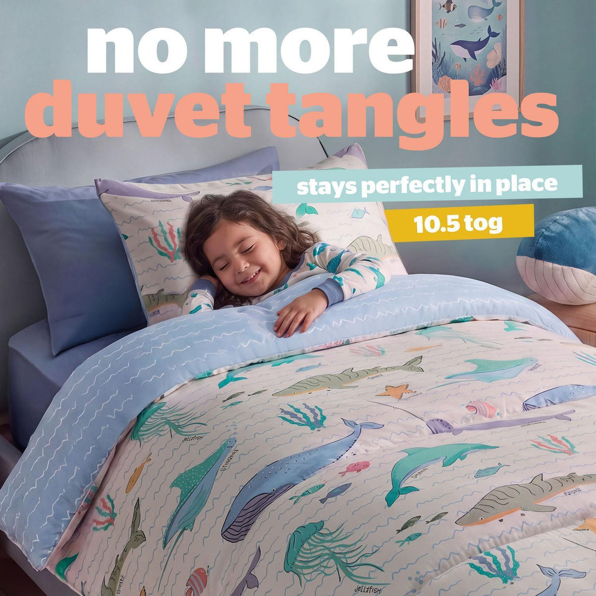 Silentnight Healthy Growth Under The Sea Print 10.5 Tog Coverless Duvet