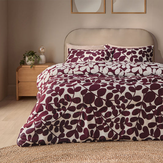 Silentnight Leaf Berry Coverless 10.5 Tog Duvet And Pillowcase