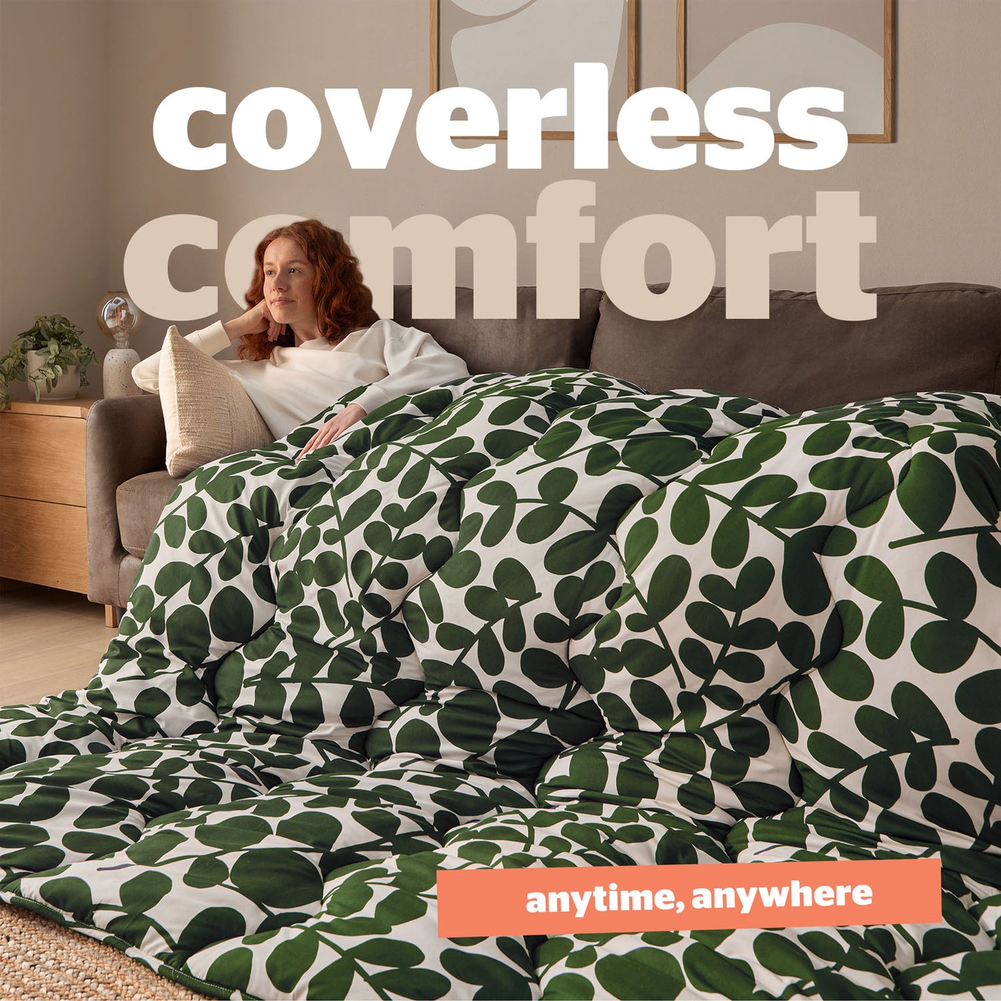 Silentnight Green Leaf Reversible Coverless 10.5 Tog Duvet Set