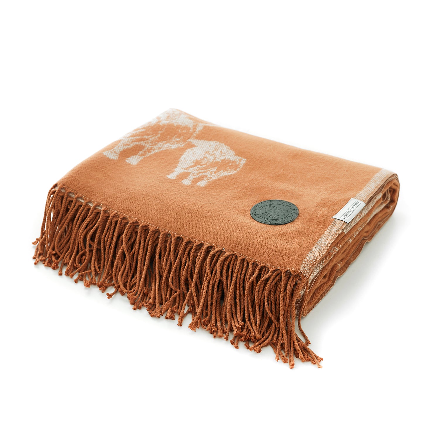 The Lyndon Company Cow and Calf Paprika Soft Knitted Throw (140cm x 185cm)