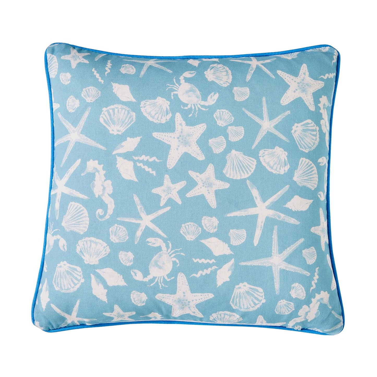 Crab Sea Foam Blue Reversible Outdoor Cushion (43cm x 43cm)