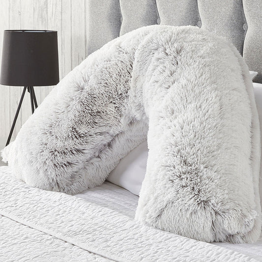 Long Hair Super Soft Grey V Shape Pillow