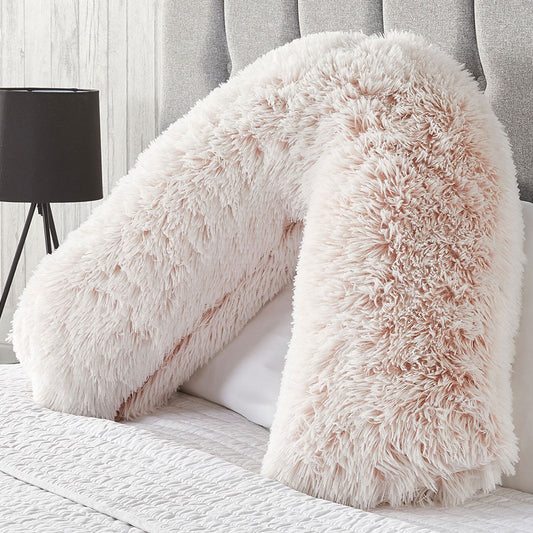 Long Hair Super Soft Pink V Shape Pillow