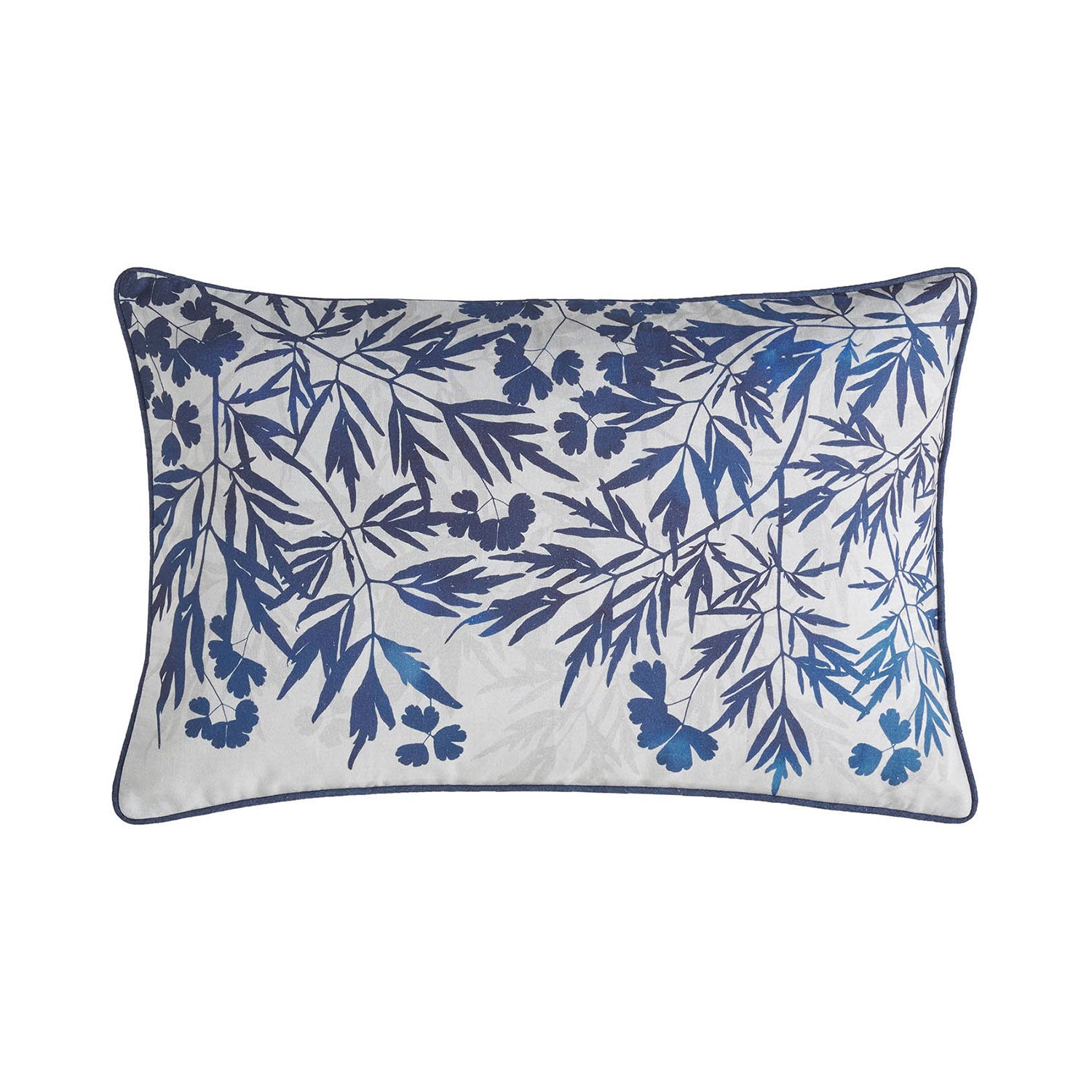 Clarissa Hulse Cyanotype Ink Blue Feather Filled Cushion (40cm x 60cm