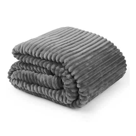Dakota Charcoal Flannel Soft Fleece Blanket Throw