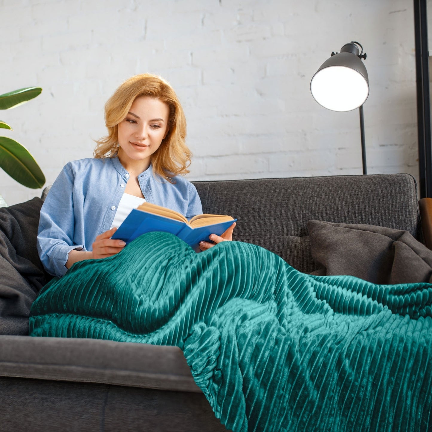 Dakota Emerald Green Flannel Soft Fleece Blanket Throw