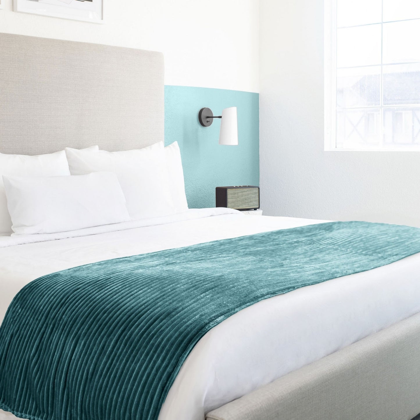 Dakota Emerald Green Flannel Soft Fleece Blanket Throw