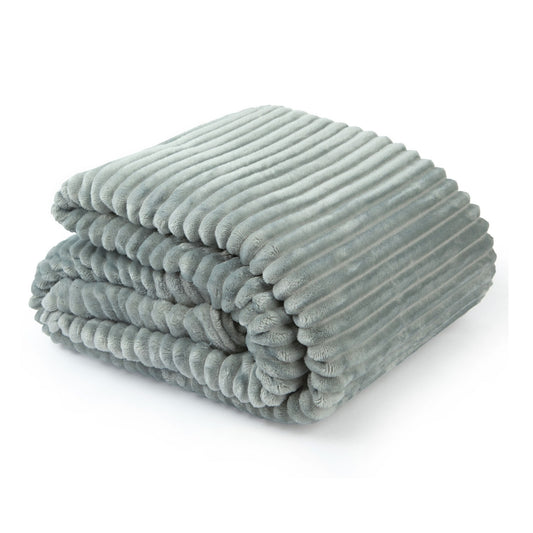 Dakota Silver Flannel Fleece Soft Blanket Throw