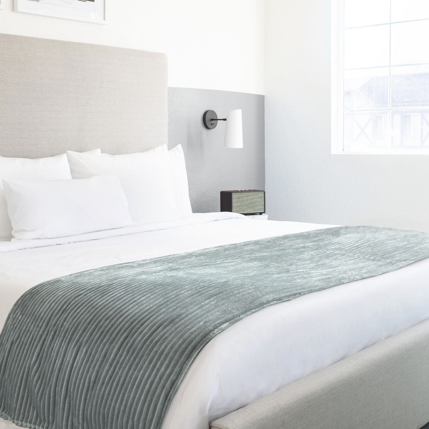 Dakota Silver Flannel Fleece Soft Blanket Throw