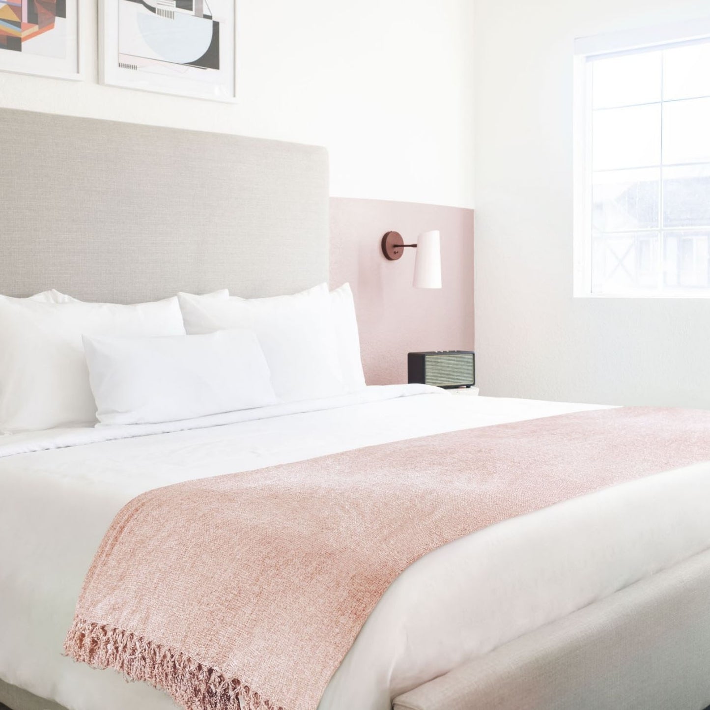 Darcy Blush Pink Chenille Throw