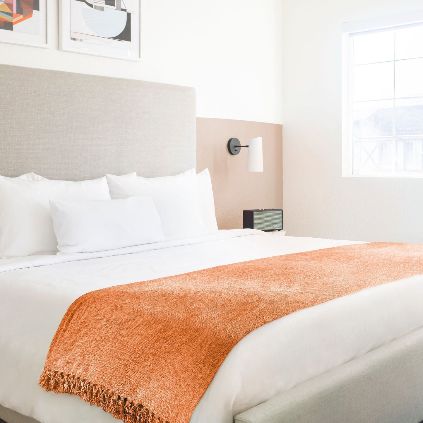 Darcy Burnt Orange Chenille Throw