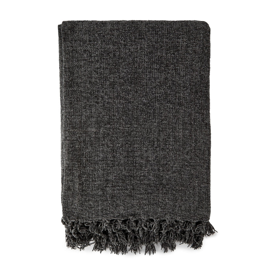Darcy Charcoal Chenille Throw