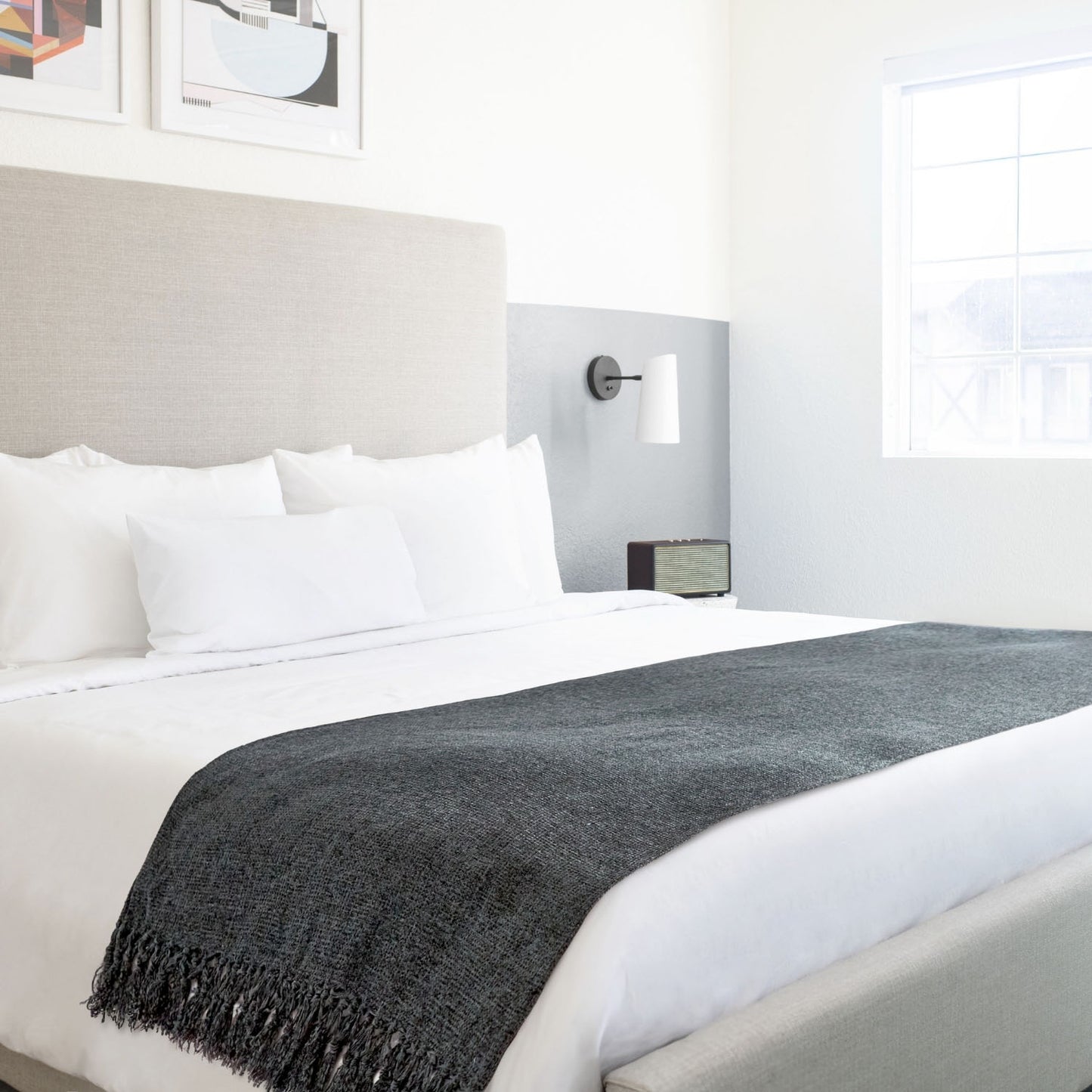 Darcy Charcoal Chenille Throw