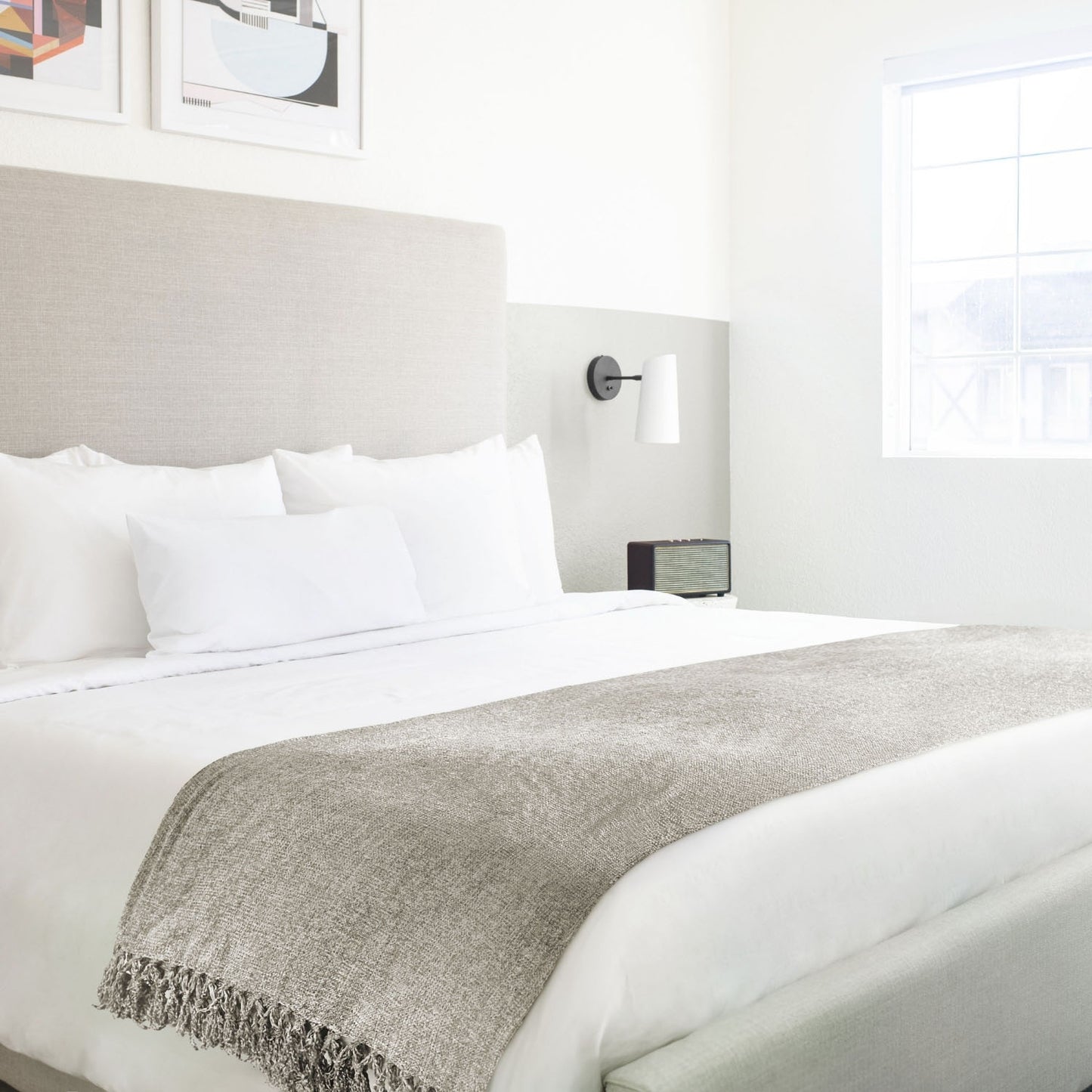 Darcy Dove Grey Chenille Throw