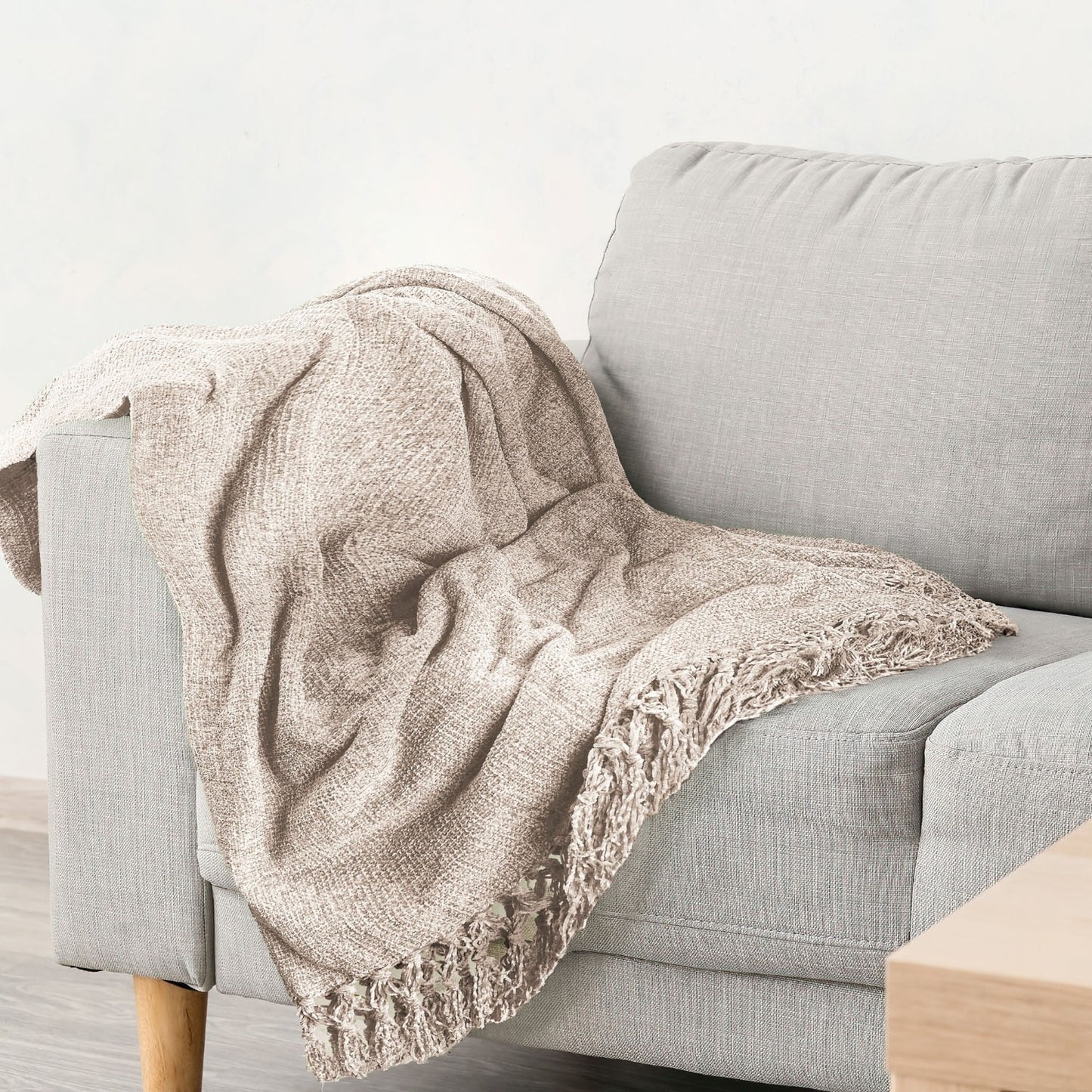 Darcy Dove Grey Chenille Throw