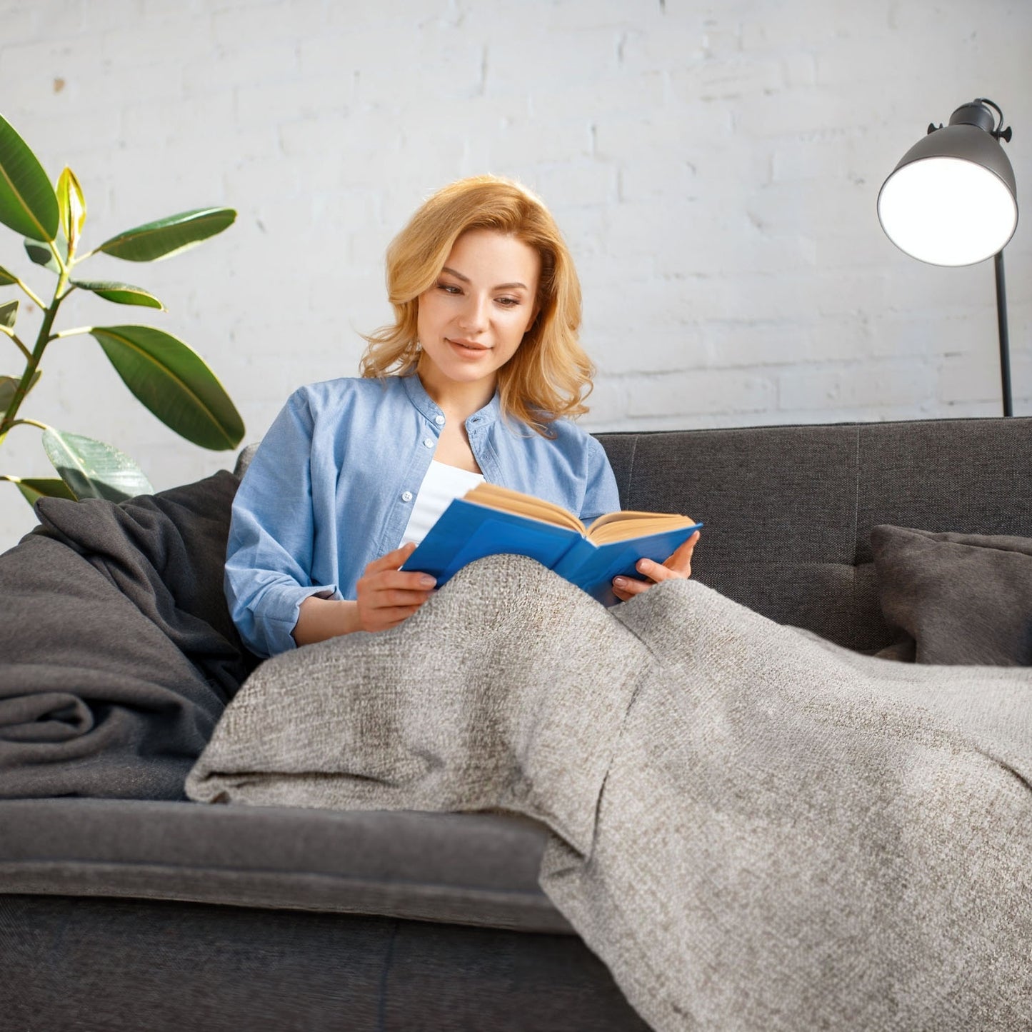 Darcy Dove Grey Chenille Throw