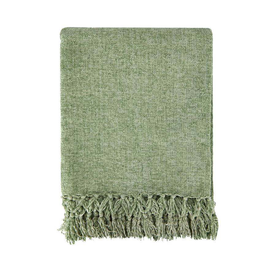 Darcy Meadow Green Chenille Throw