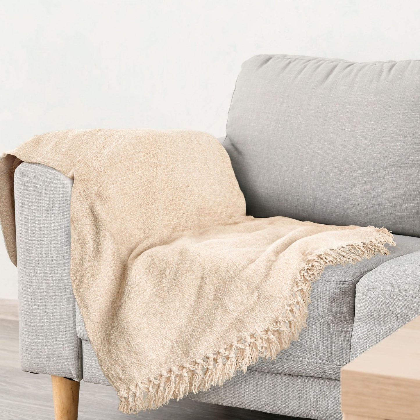 Darcy Natural Chenille Throw