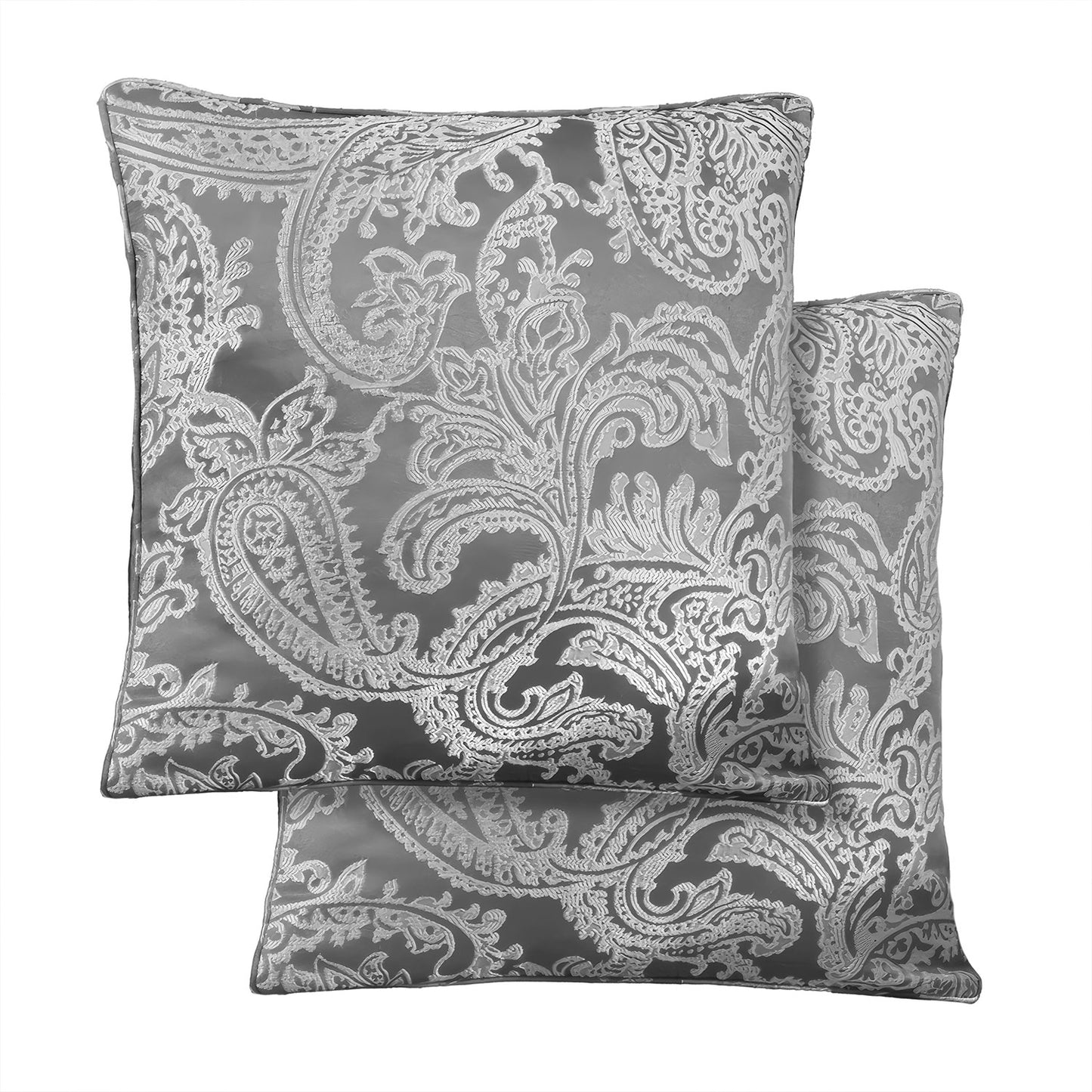 Duchess Silver Jacquard Cushion Cover Pair (43cm x 43cm)