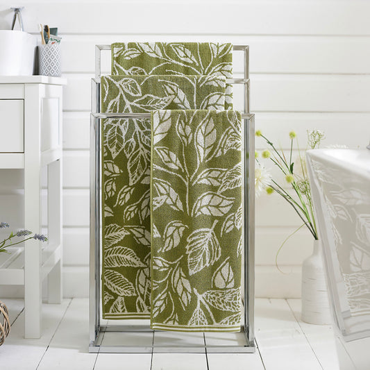 Deyongs Green Mixed Leaves Towels