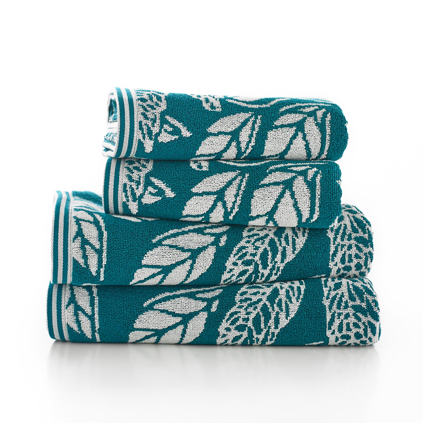 Deyongs Teal Mixed Leaves Towels