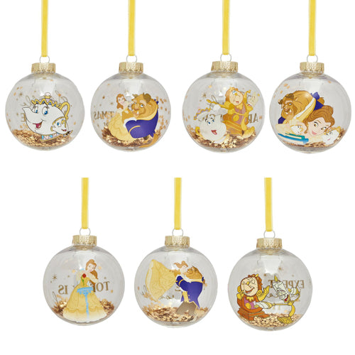 Disney Beauty & The Beast Set of 7 Baubles