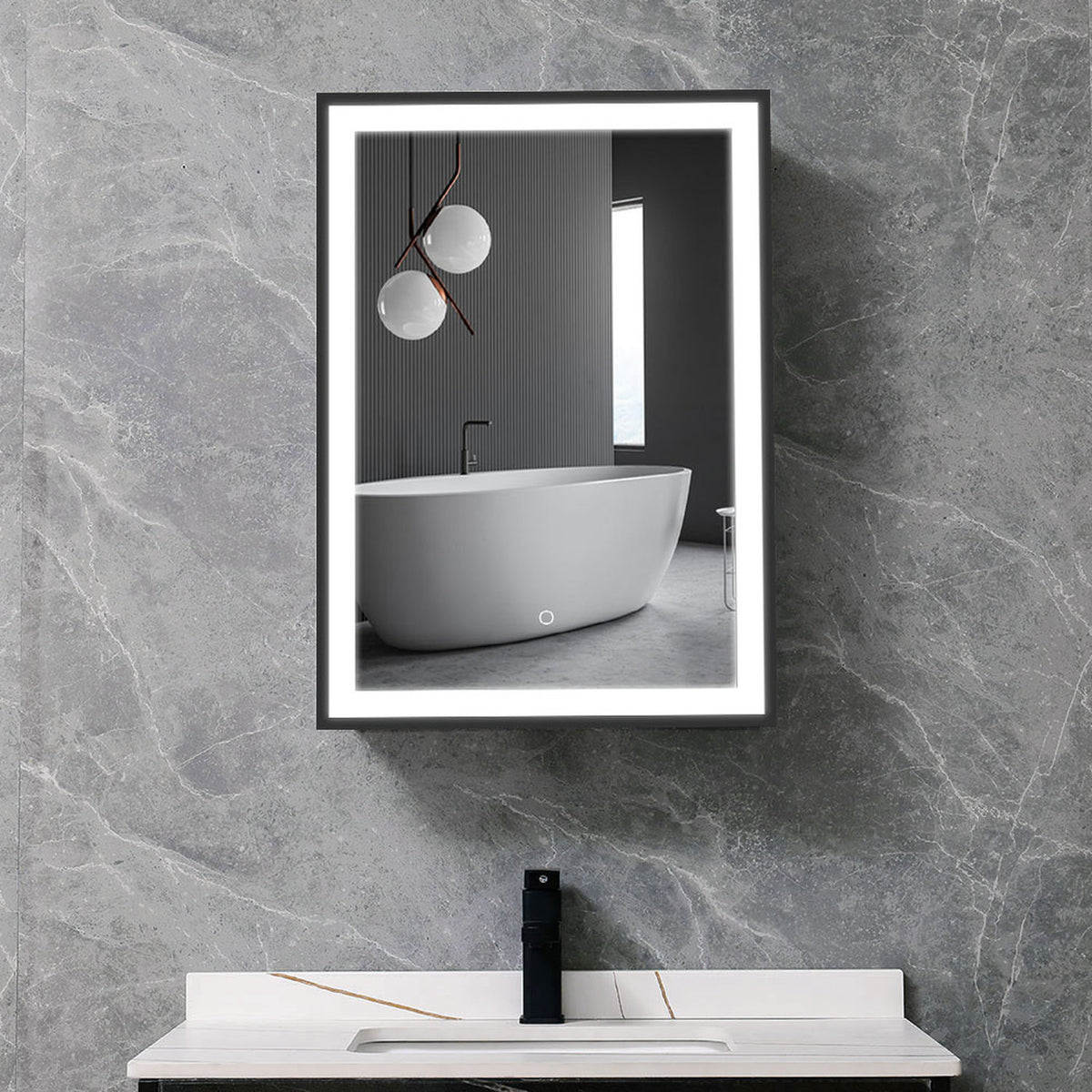 Bathroom LED Single Door Mirror Cabinet