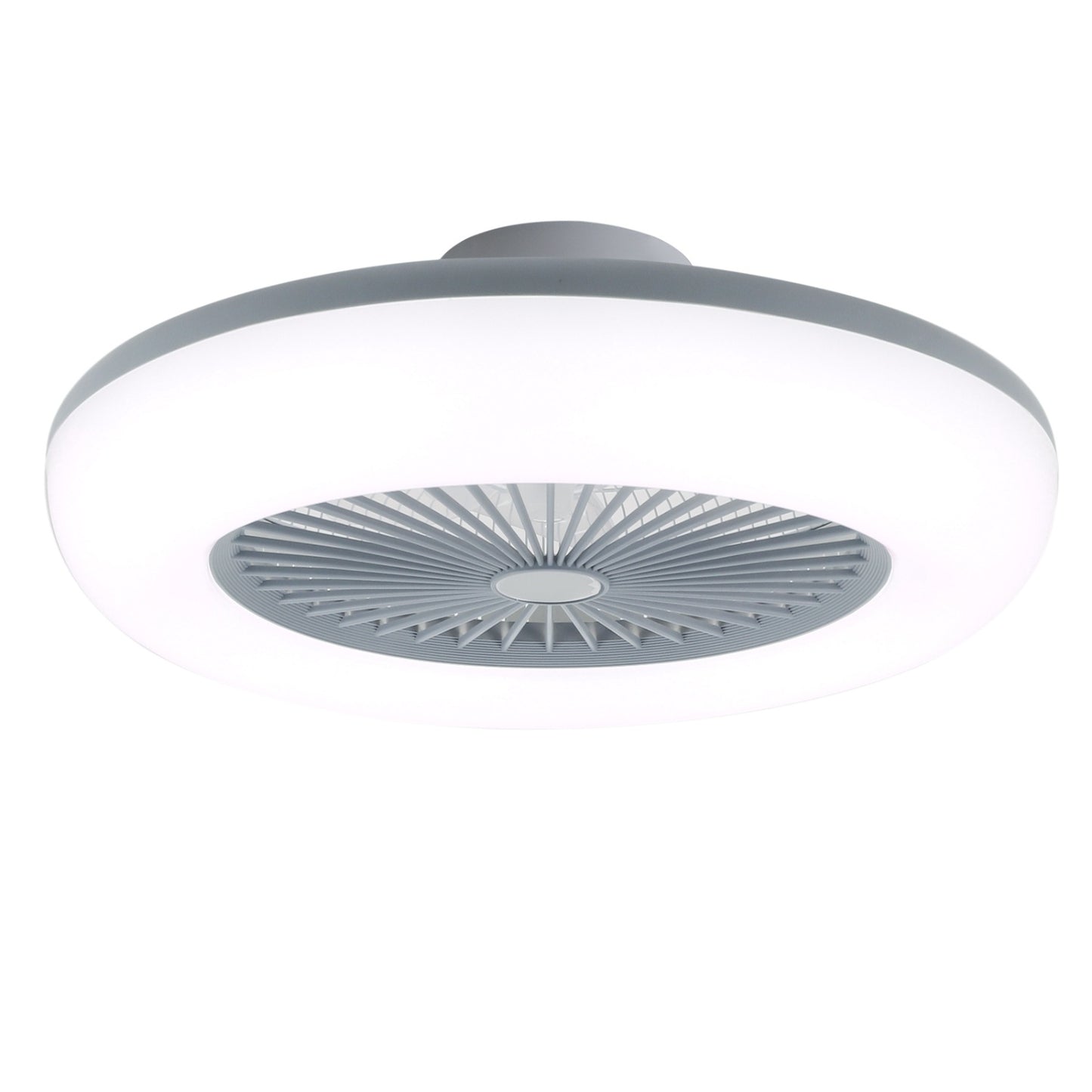 White Adjustable Round Ceiling Fan Light