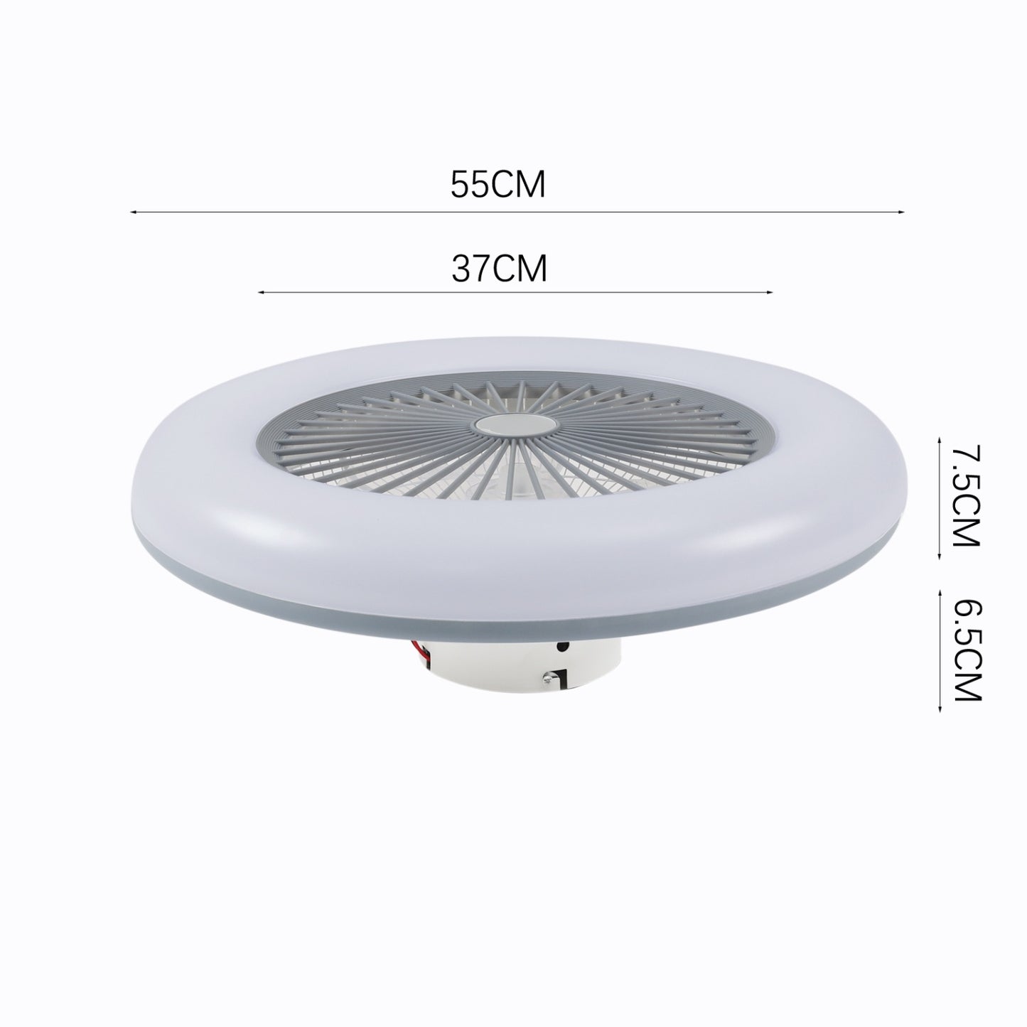 White Adjustable Round Ceiling Fan Light