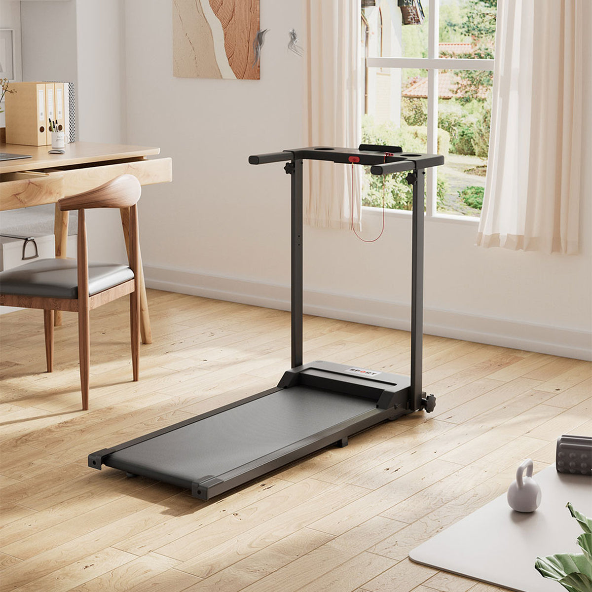 Foldable Indoor Black Electric Treadmill
