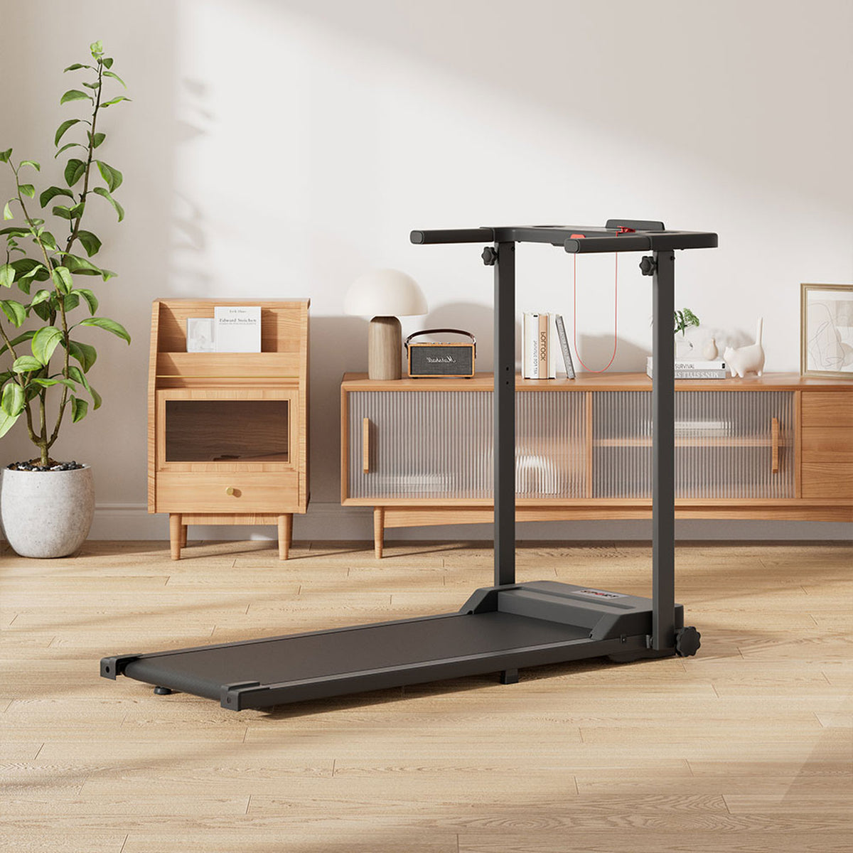 Foldable Indoor Black Electric Treadmill