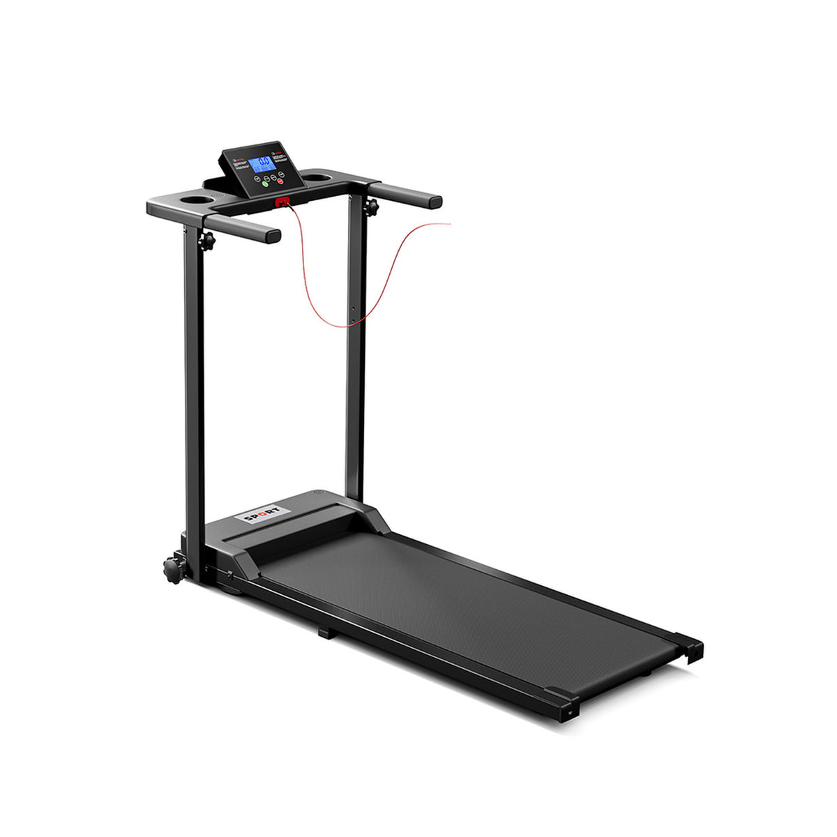 Foldable Indoor Black Electric Treadmill