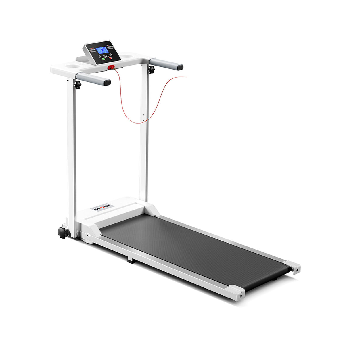 Foldable Indoor White Electric Treadmill