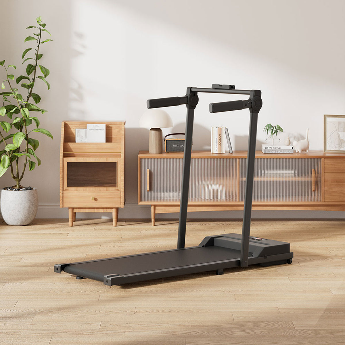 Black Foldable Walking Treadmill 6km/h