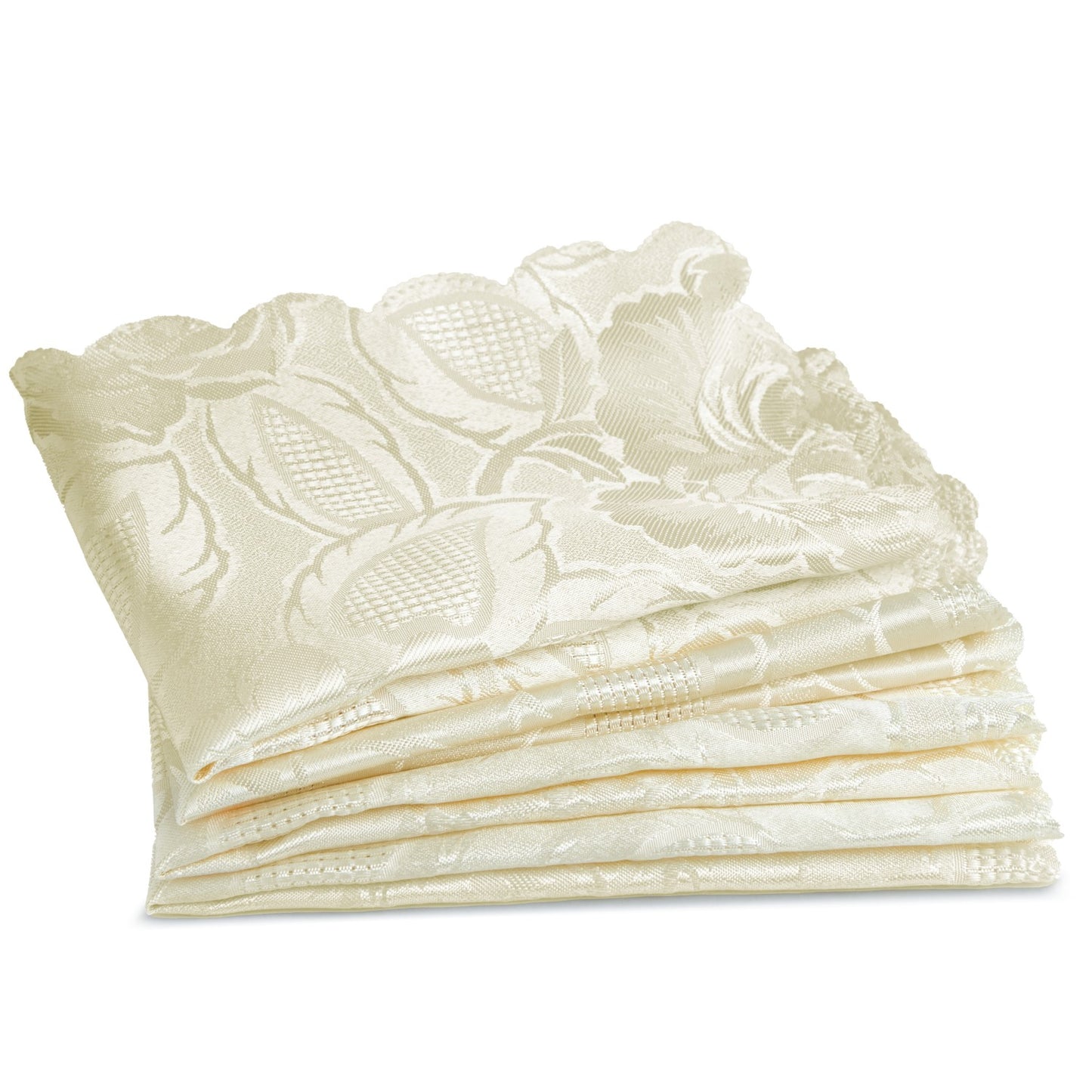 Damask Rose Cream Jacquard Napkins (Set of 4)