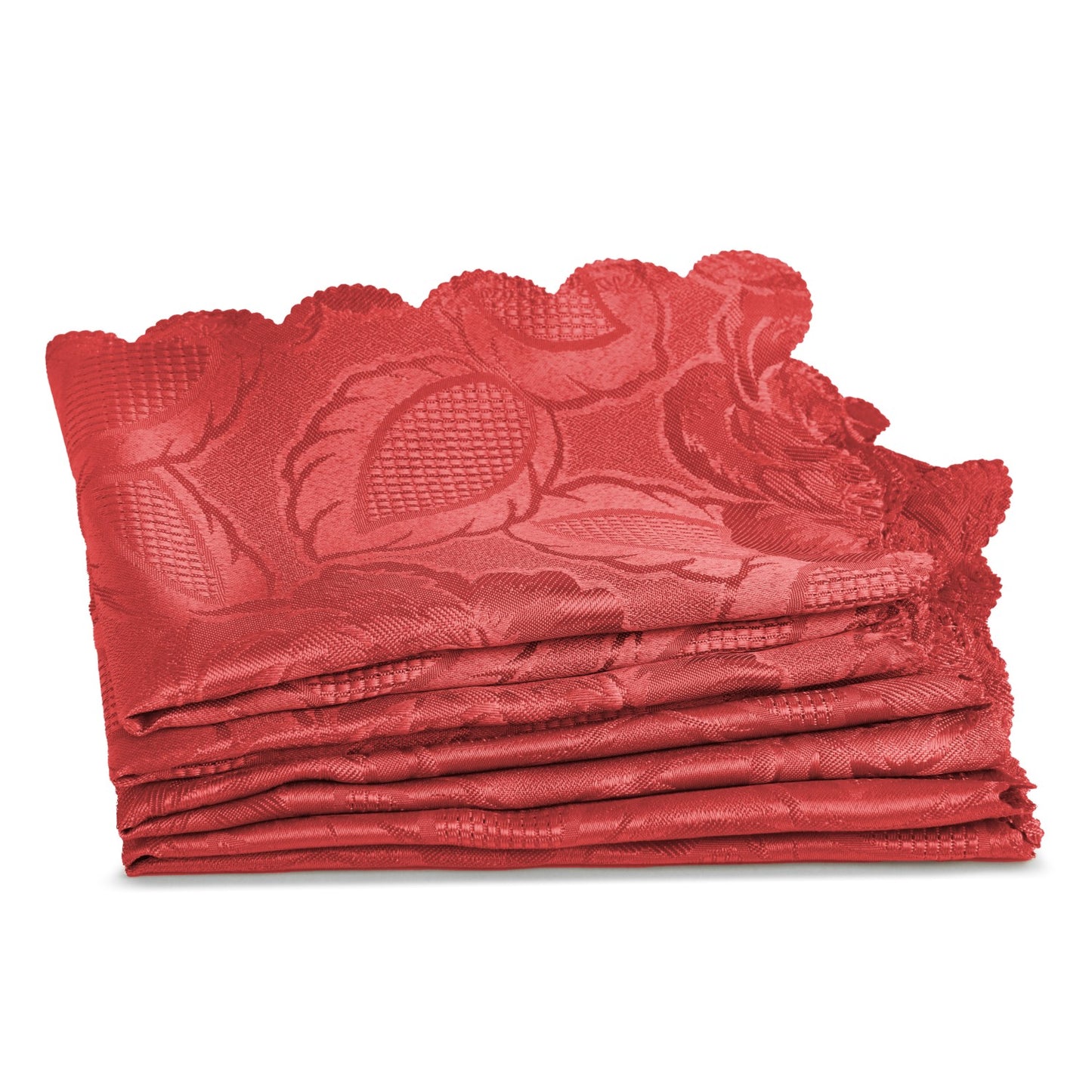 Damask Rose Red Jacquard Napkins (Set of 4)