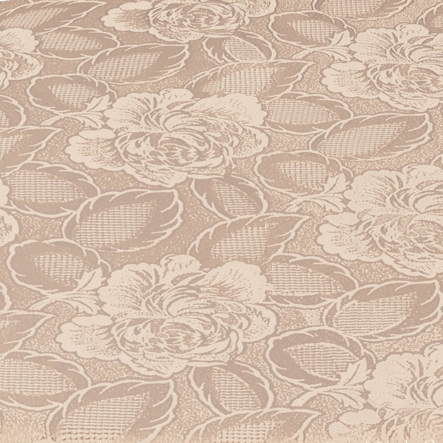 Damask Rose Brown Jacquard Table Cloth