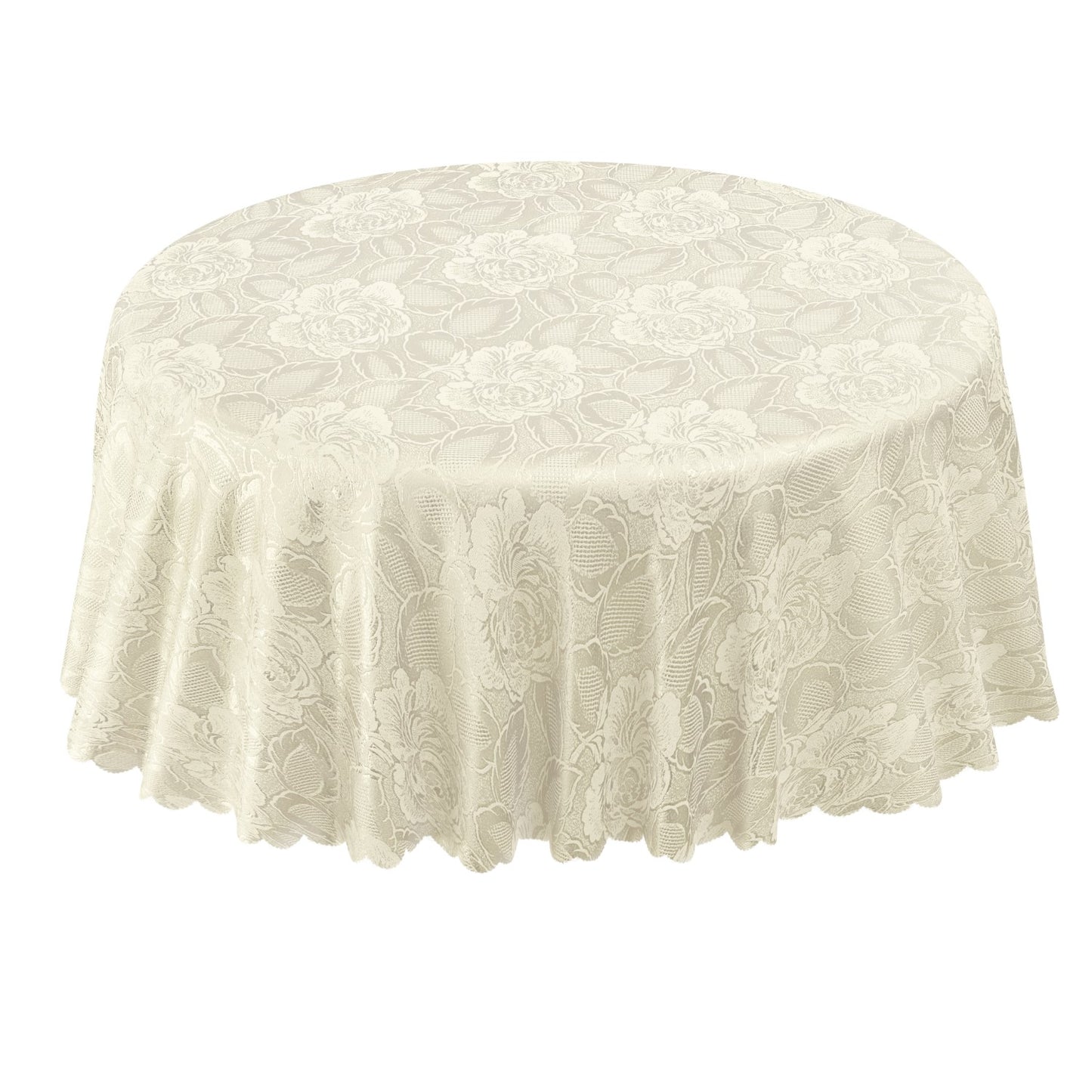 Damask Rose Cream Jacquard Table Cloth