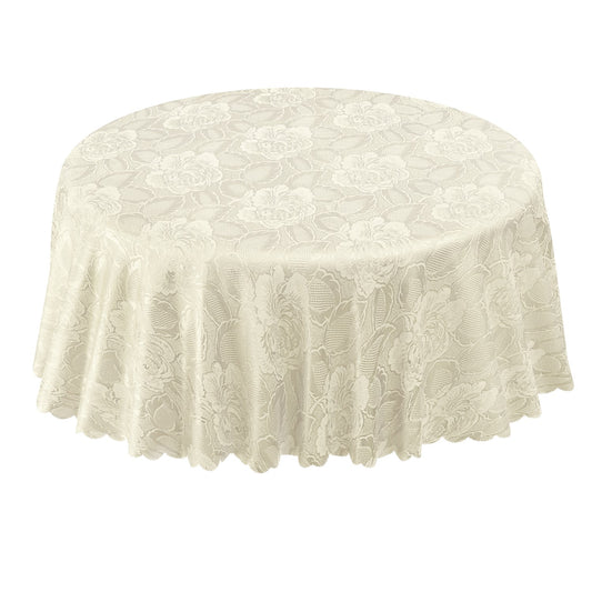 Damask Rose Cream Jacquard Table Cloth