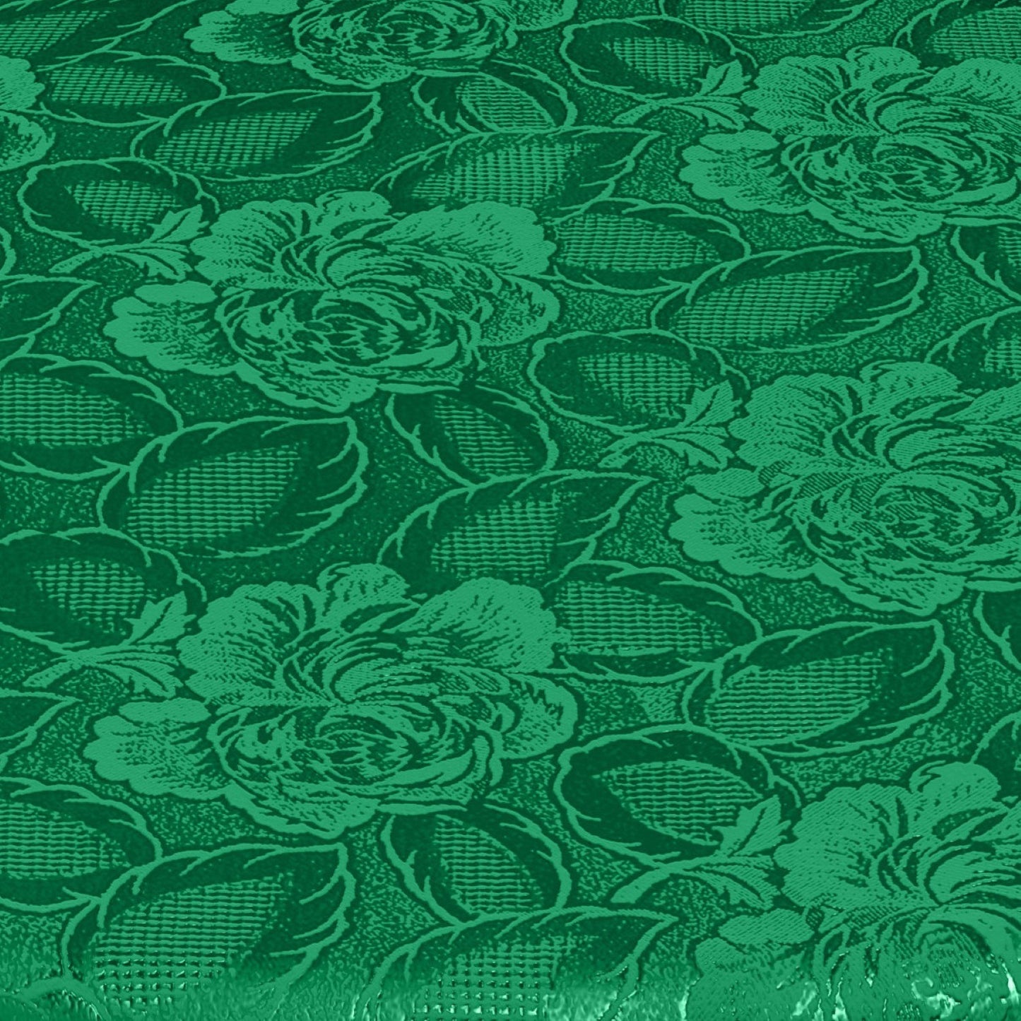 Damask Rose Green Jacquard Table Cloth