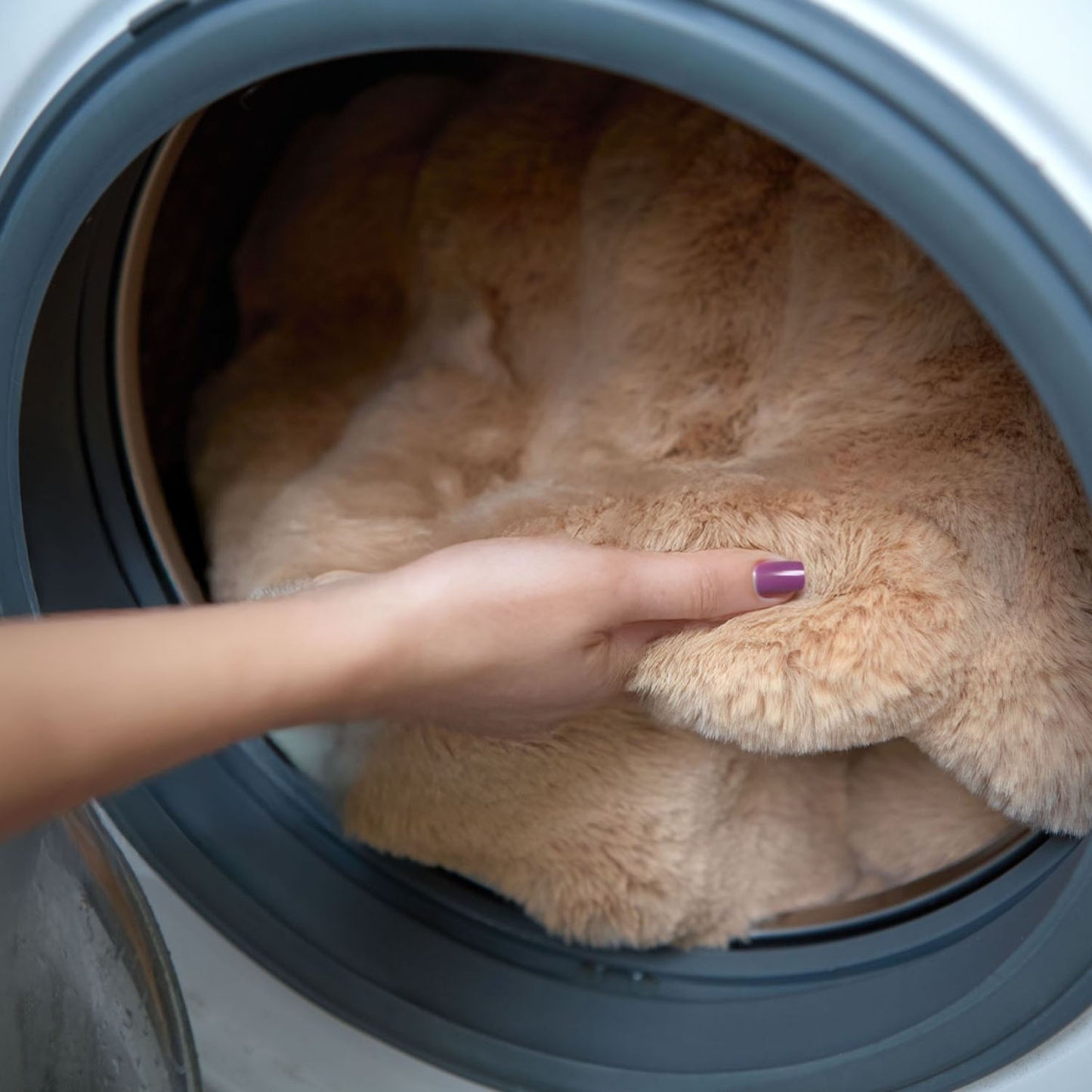 Deluxe Cappuccino Faux Rabbit Fur Room Rug