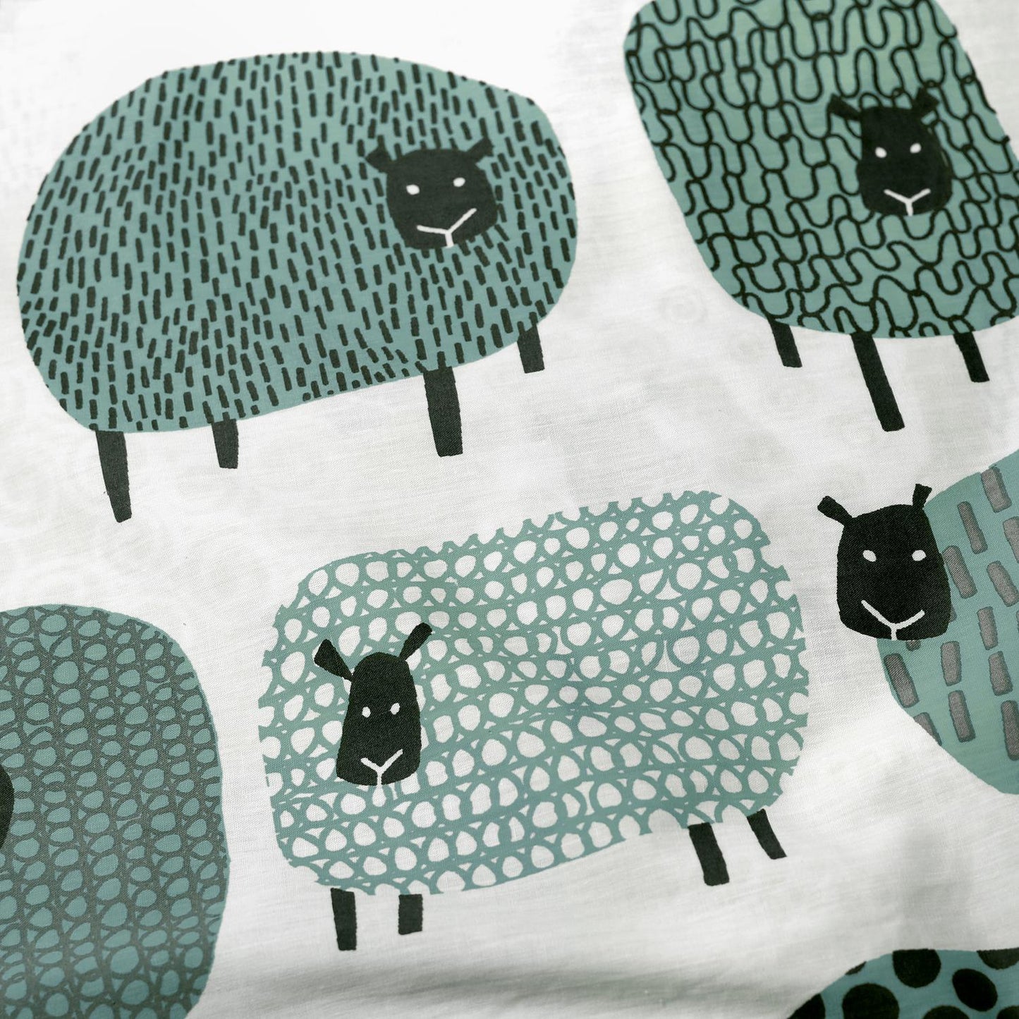 Dotty Sheep Duck Egg Blue Easy Care Duvet Set