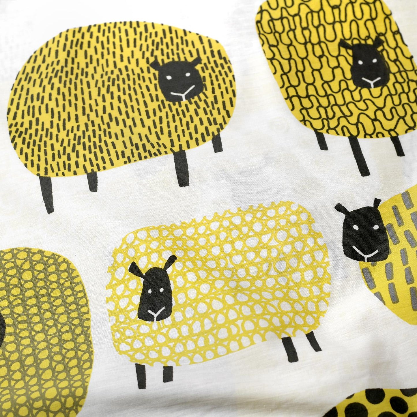 Dotty Sheep Ochre Yellow Easy Care Duvet Set